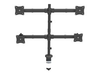 StarTech.com Support de bureau pour 4 écrans à fixation VESA jusqu'à 27" et 8 kg - Bras d'écran articulé en acier robuste - Kit de montage - bras réglable - pour 4 moniteurs - acier robuste - Taille d'écran : 13"-27" - montrable sur bureau ARMQUAD