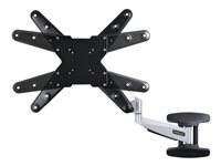 StarTech.com VESA TV Wall Mount, TV Mounting Bracket For 23"-55" Displays, Adjustable Full Motion TV Wall Mount Supports 66lb (30kg), Extendable/Tilting/Swivel Monitor Wall Mount - Low Profile/Slim Display Mount (FHA-TV-WALL-MOUNT) - Kit de montage - pour écran plat - support de montage pour TV - aluminium, acier - noir, argent - Taille d'écran : 23"-55" - montable sur mur FHA-TV-WALL-MOUNT