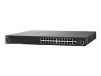 Cisco Small Business SG350X-24P - Commutateur - Géré - 24 x 10/100/1000 (PoE+) + 2 x combo 10 gigabits SFP+ + 2 x 10 Gigabit SFP+ - Montable sur rack - PoE+ (195 W) - remanufacturé SG350X-24P-K9UK-RF