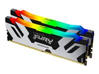 Kingston FURY Renegade RGB - DDR5 - kit - 48 Go: 2 x 24 Go - DIMM 288 broches - 7200 MHz / PC5-57600 - CL38 - 1.1 V - mémoire sans tampon - on-die ECC - argent/noir KF572C38RSAK2-48