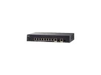 Cisco Small Business SG350-10MP - Commutateur - C3 - Géré - 8 x 10/100/1000 (PoE+) + 2 x SFP Gigabit combiné - de bureau - PoE+ (128 W) - reconditionné SG350-10MP-K9UK-RF