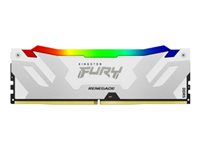 Kingston FURY Renegade RGB - DDR5 - module - 16 Go - DIMM 288 broches - 6400 MHz / PC5-51200 - CL32 - 1.4 V - mémoire sans tampon - on-die ECC - blanc et argent KF564C32RWA-16