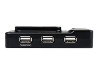 StarTech.com Hub USB 3.0 4 ports - Mini Hub USB3 Externe (Câble integre) -  Concentrateur USB 3 - 4x USB à (F), 1x USB à (M) Noir (ST4300MINU3B)