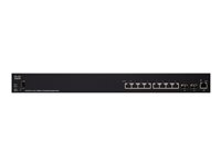 Cisco SX350X-08 - Commutateur - Géré - 6 x 10 Gigabit Ethernet + 2 x 10 Gigabit Ethernet / 10 Gigabit Ethernet SFP+ - Montable sur rack - reconditionné SX350X-08-K9-EU-RF